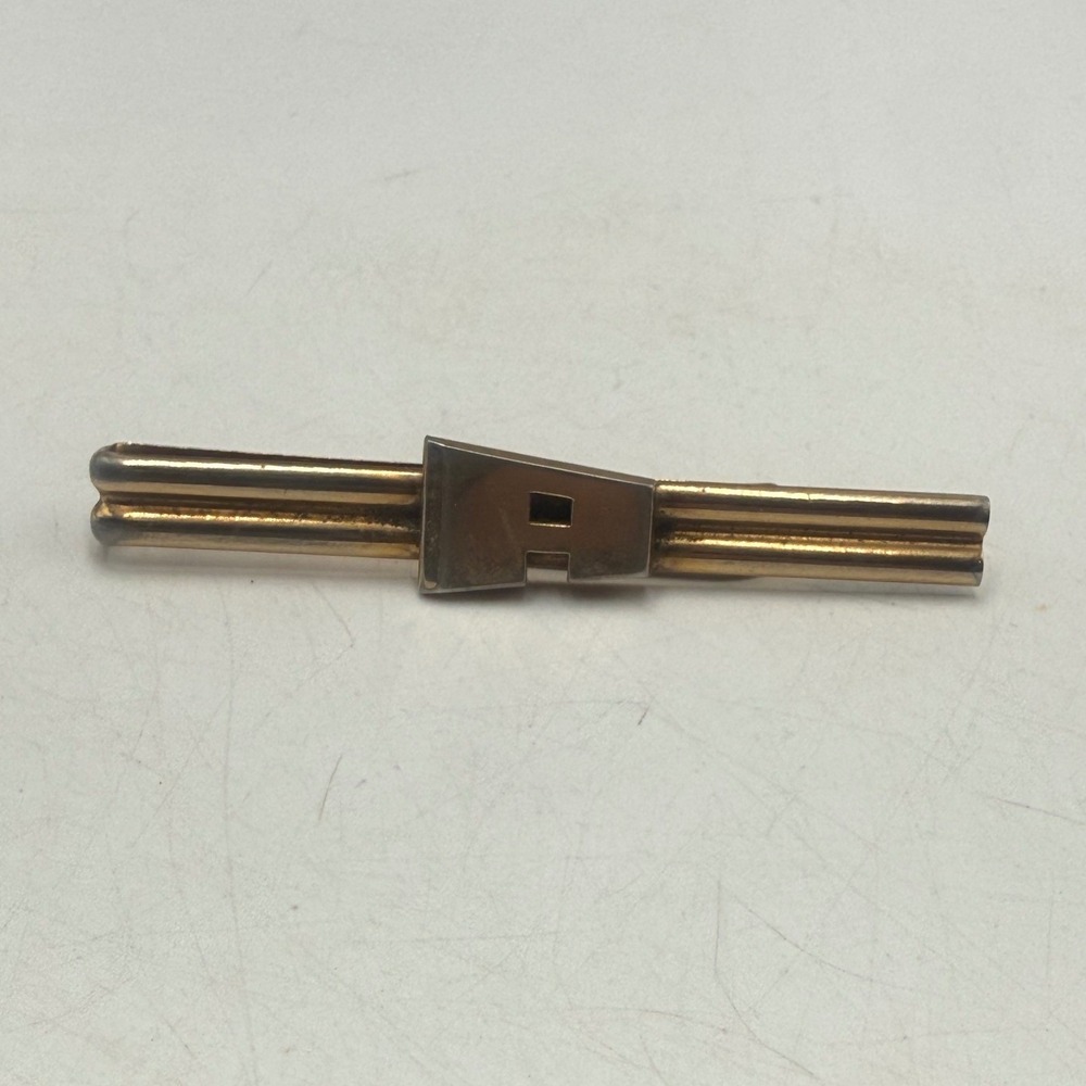 Vintage Swank Initial A Tie Clip Gold Tone Silver Tone Two Tone Men Accessory